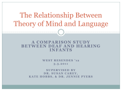 A Comparison Study between Deaf and Hearing Infants