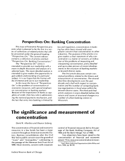 The significance and measurement of concentration