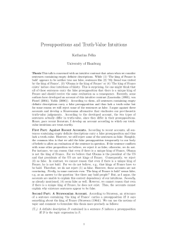 Presuppositions and Truth-Value Intuitions