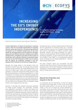 INCrEaSING ThE EU`S ENErGy