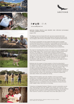 BEYOND PHINDA PRIVATE GAME RESERVE WINS