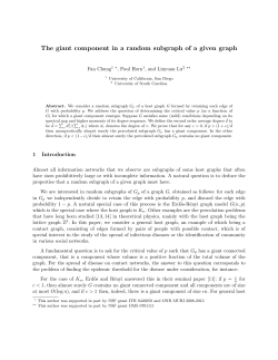 The giant component in a random subgraph of a given graph