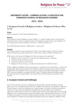 DIFFERENT FAITHS &ndash; COMMON ACTION: A STRATEGY FOR