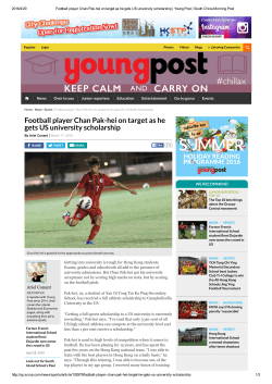 Football player Chan Pak-hei on target as he gets US university