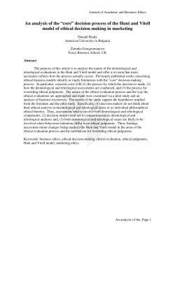 decision process of the Hunt and Vitell model of ethical decision