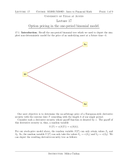 Lecture 17 Option pricing in the one