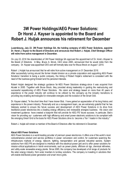 3W Power Holdings/AEG Power Solutions