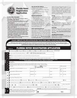 Florida Voter registration application