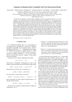 Uniqueness of Quantum States Compatible with