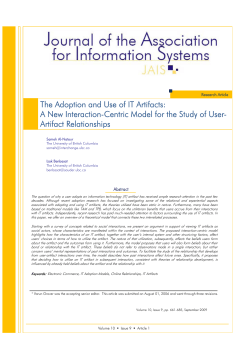 The Adoption and Use of IT Artifacts: A New Interaction
