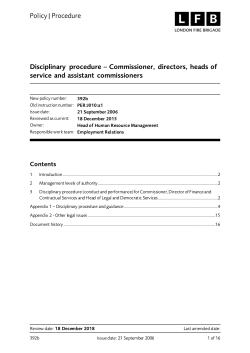 policy number 392d | disciplinary procedure &ndash; Commissioner