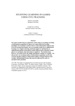 studying learning in games using eye-tracking