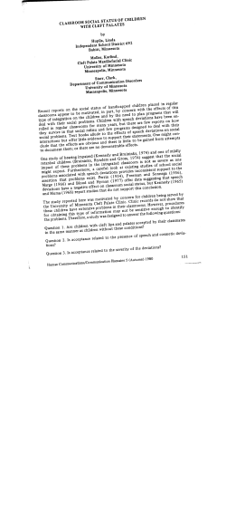 CLASSROOM SOCIAL STATUS OF CHILDREN WITH CLEFT