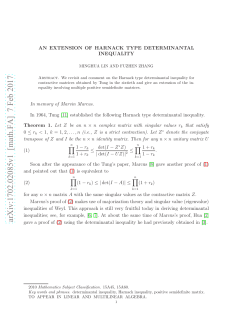 An extension of Harnack type determinantal inequality