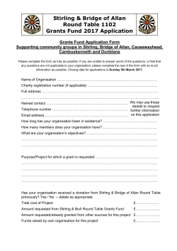 Grant Application Form Word - Stirling and Bridge of Allan Round