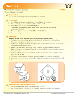 P.019 Vowel Digraph Baseball - Florida Center for Reading Research