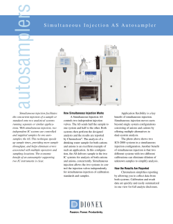 Simultaneous Injection AS Autosampler Datasheet