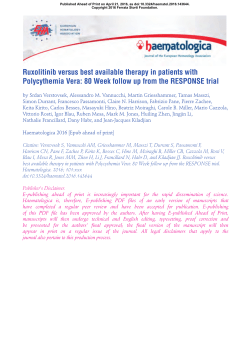 80 Week follow up from the RESPONSE trial