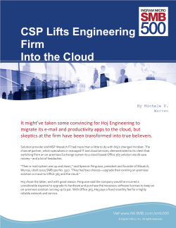 CSP Lifts Engineering Firm Into the Cloud