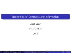 Economics of Contracts and Information