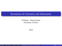 Economics of Contracts and Information