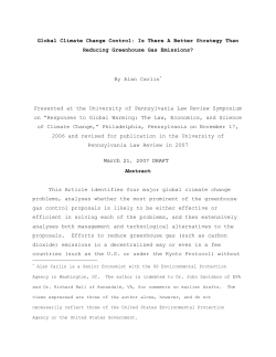 Global Climate Change Control: Is There A Better Strategy Than