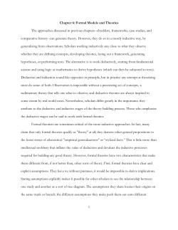 Formal Models and Theories The approaches discussed in previous