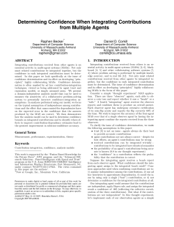 Determining Confidence When Integrating Contributions