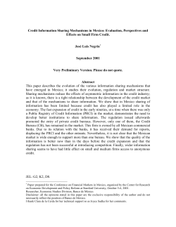 Credit Information Sharing Mechanisms in Mexico