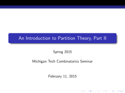 An Introduction to Partition Theory, Part II