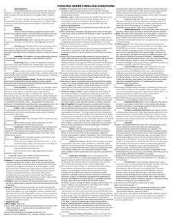 PURCHASE ORDER TERMS AND CONDITIONS