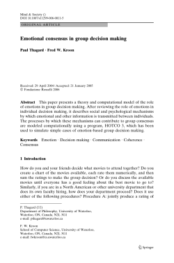 Emotional consensus in group decision making