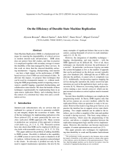 On the Efficiency of Durable State Machine Replication