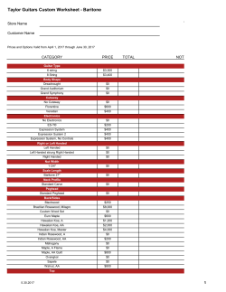 Taylor Guitars Custom Baritone Worksheet