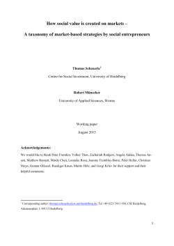 Market Based Strategies - Center for Social Impact Strategy