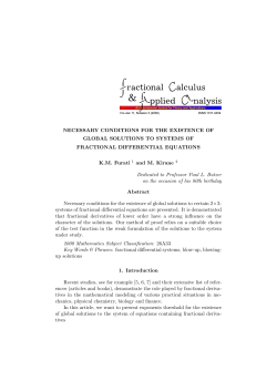 NECESSARY CONDITIONS FOR THE EXISTENCE OF GLOBAL