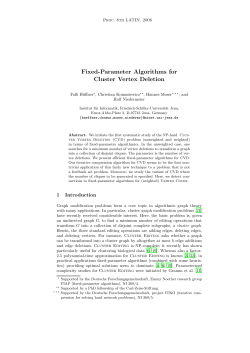 Fixed-Parameter Algorithms for Cluster Vertex Deletion