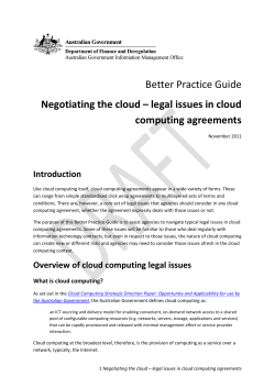 Negotiating the cloud &ndash; Legal issues in cloud computing agreements