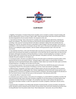club rules! - Barrie Bassmasters