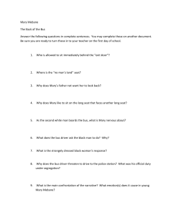 Mary Mebane The Back of the Bus Answer the