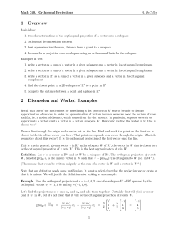 Orthogonal Projections - University of St. Thomas