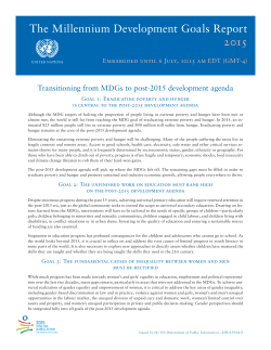 The Millennium Development Goals Report 2015