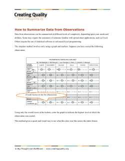 How to Summarize Data from Observations