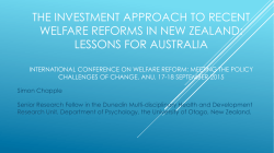 the investment approach to recent welfare reforms in new