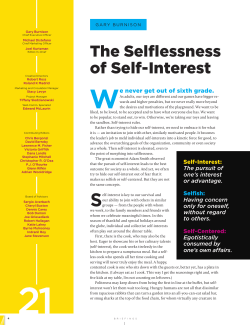 The Selflessness of Self-interest