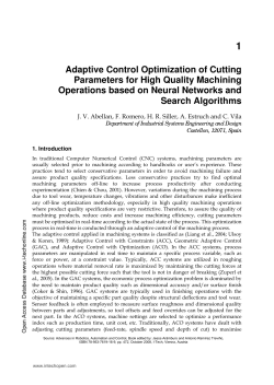 Adaptive Control Optimization of Cutting Parameters