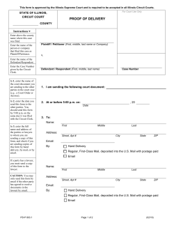 Proof of Delivery - Lake County Clerk of the Circuit Court