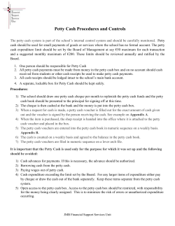 Petty Cash Procedures and Controls