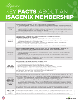 KEY FACTS ABOUT AN ISAGENIX MEMBERSHIP