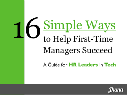 to Help First-Time Managers Succeed